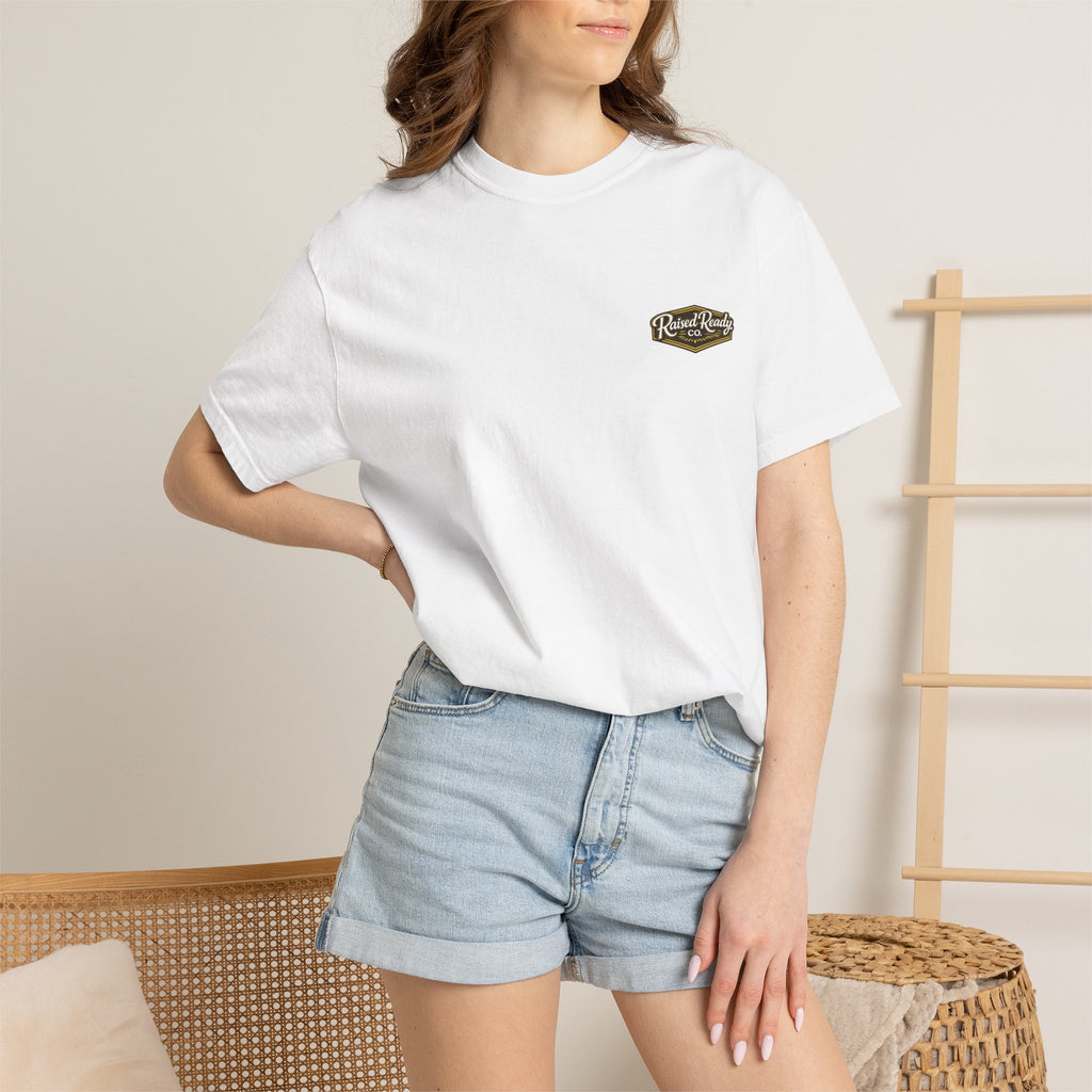 Raised Ready Co. Hunting Dogs T-Shirt — Retriever Duo with Shotgun Graphic