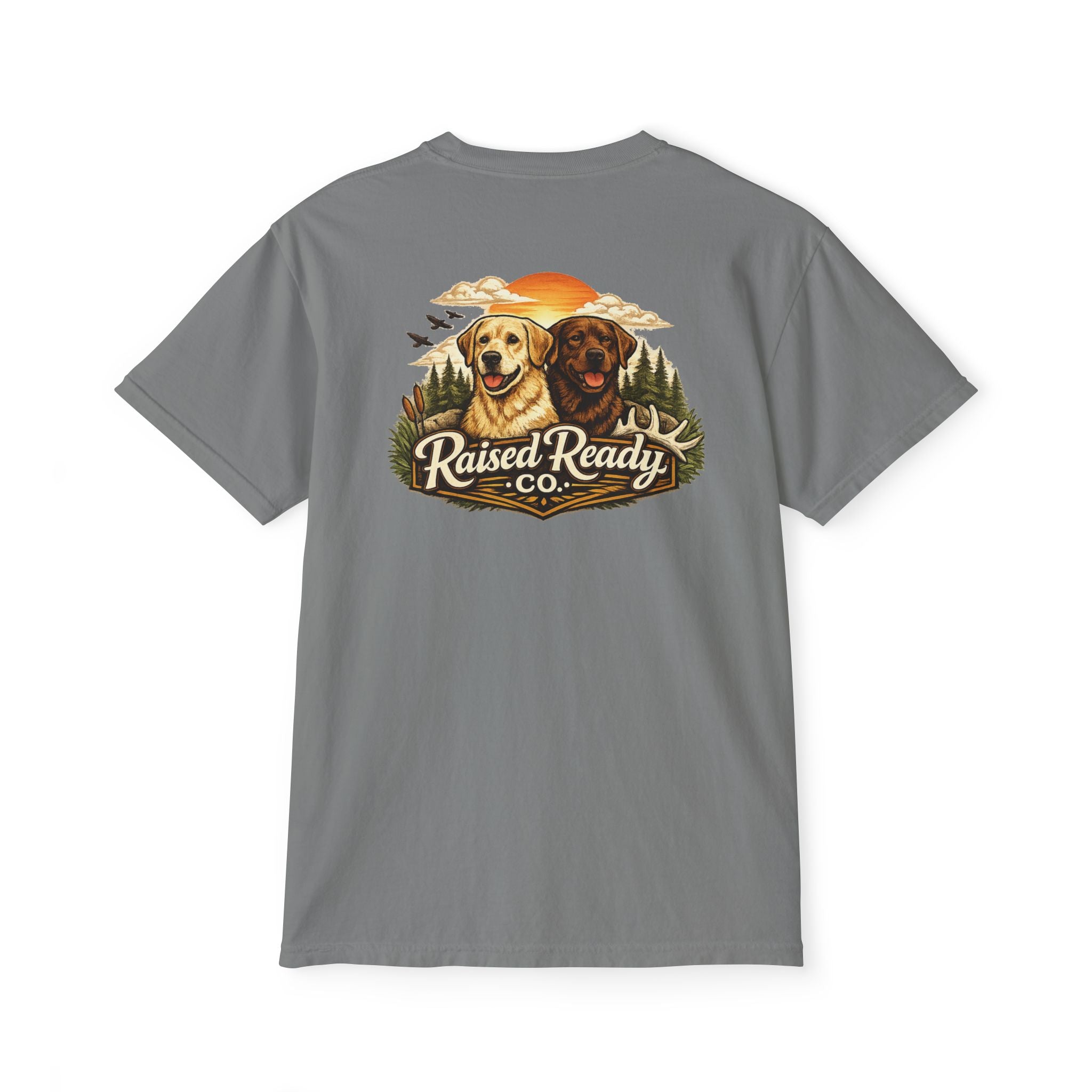 Raised Ready Co. Labrador Pocket T-Shirt — Dog Lover Graphic Tee