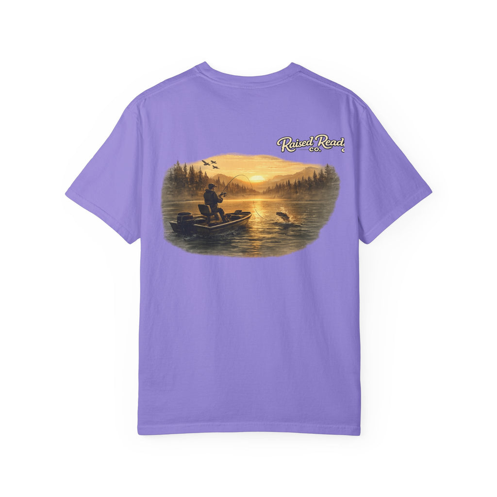 Fishing Sunrise Graphic T-Shirt — "Reel & Relax" Outdoors Tee