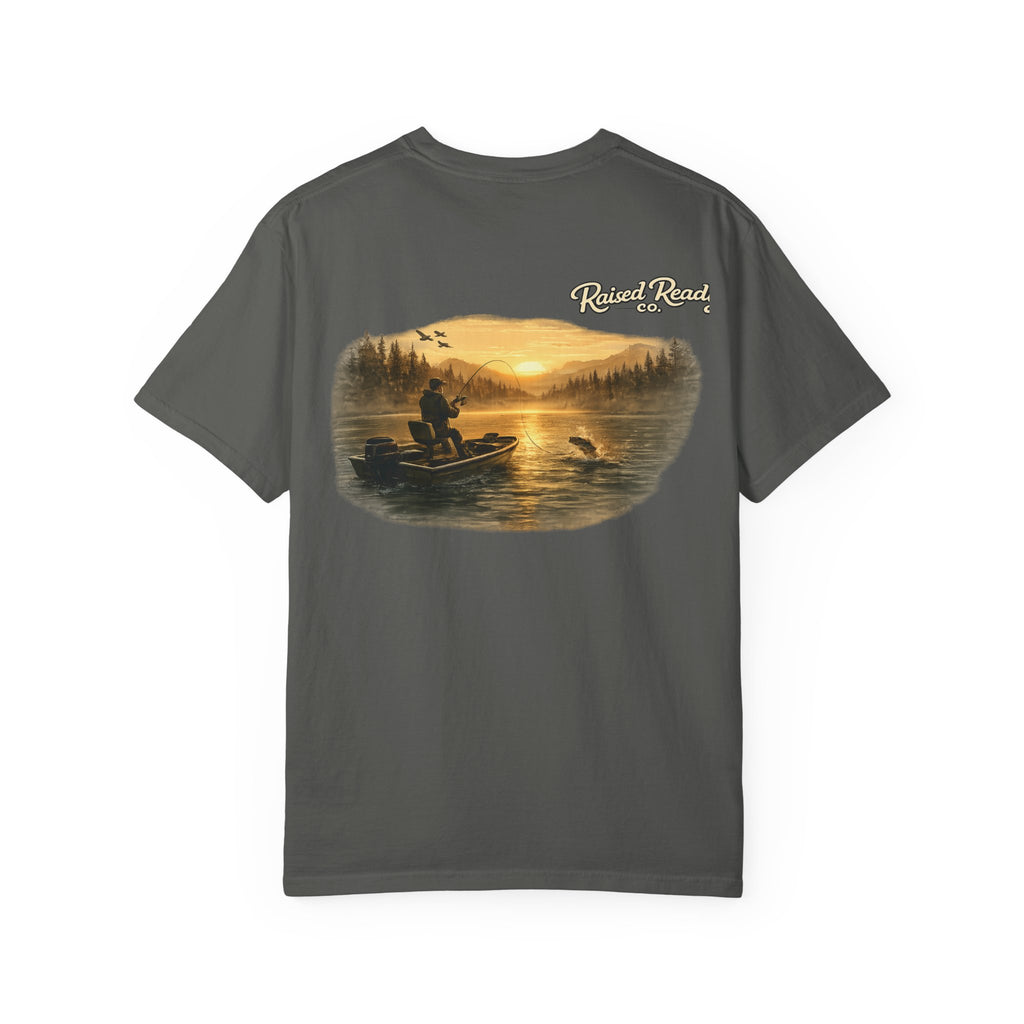 Fishing Sunrise Graphic T-Shirt — "Reel & Relax" Outdoors Tee