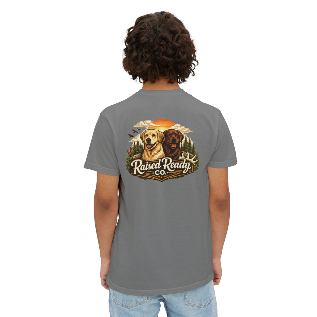 Raised Ready Co. Labrador Pocket T-Shirt — Dog Lover Graphic Tee