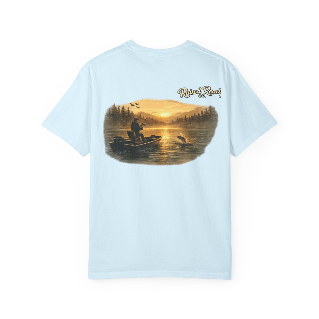 Fishing Sunrise Graphic T-Shirt — "Reel & Relax" Outdoors Tee