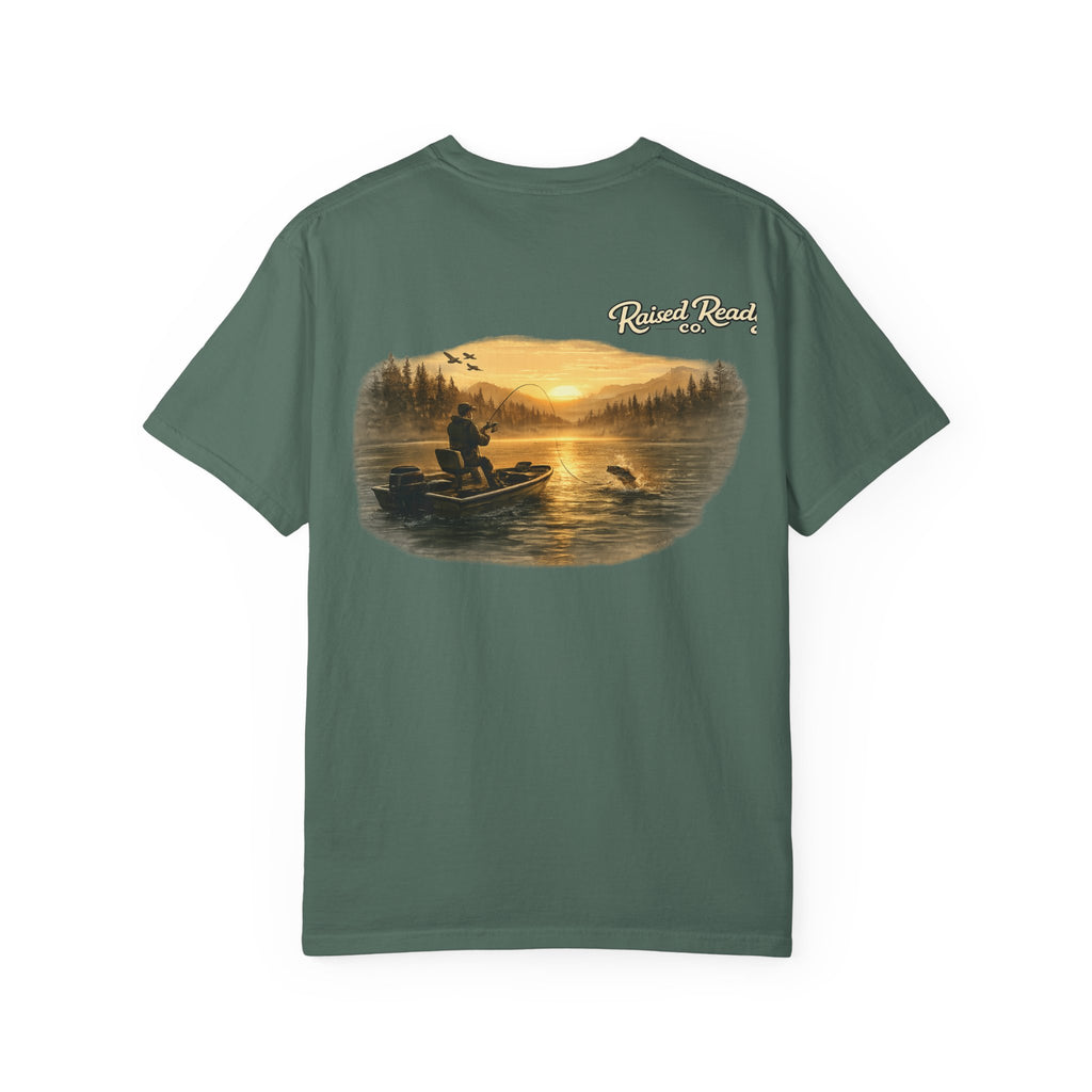 Fishing Sunrise Graphic T-Shirt — "Reel & Relax" Outdoors Tee
