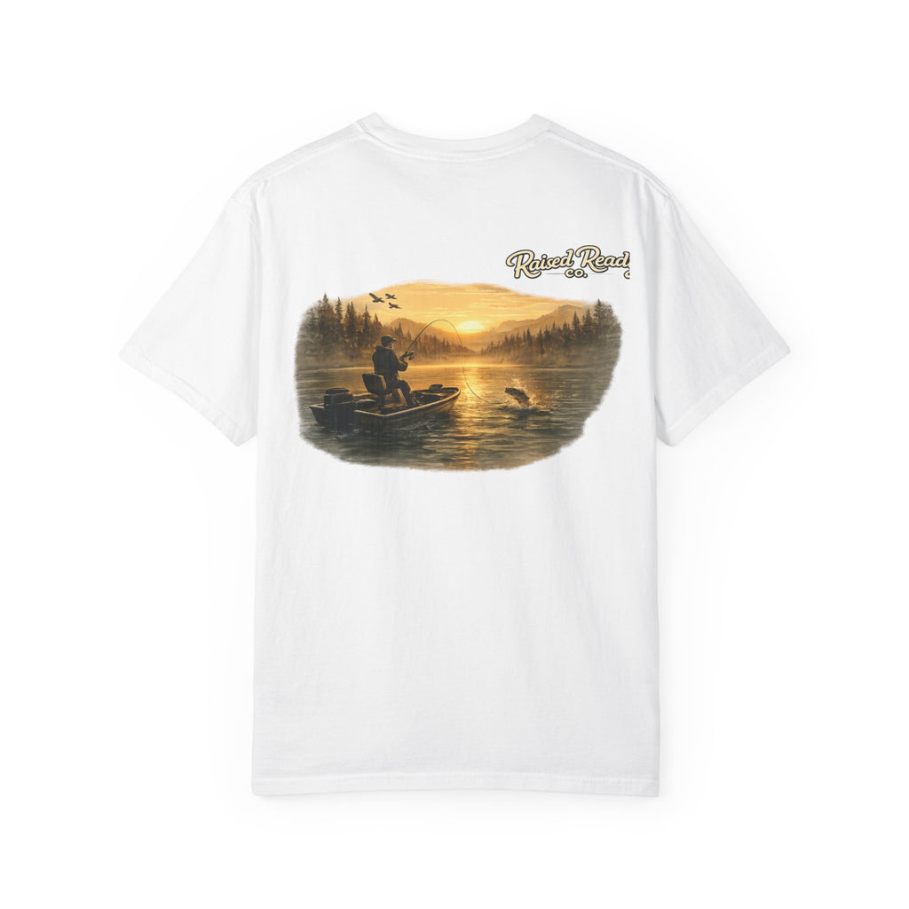 Fishing Sunrise Graphic T-Shirt — "Reel & Relax" Outdoors Tee