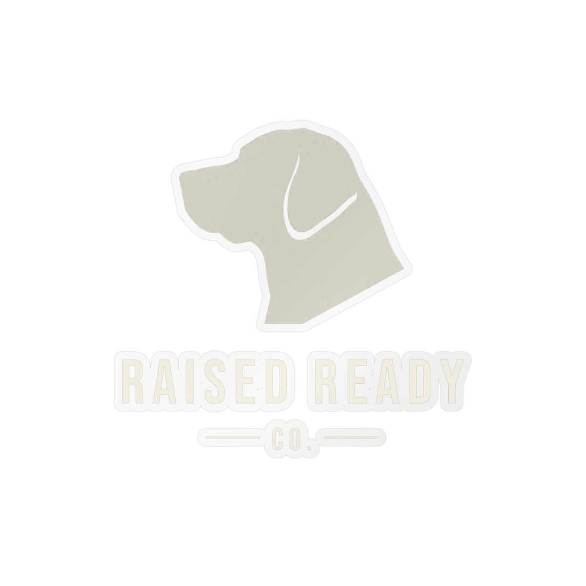 Raised Ready Co. Lockup Decal — Clear Vinyl