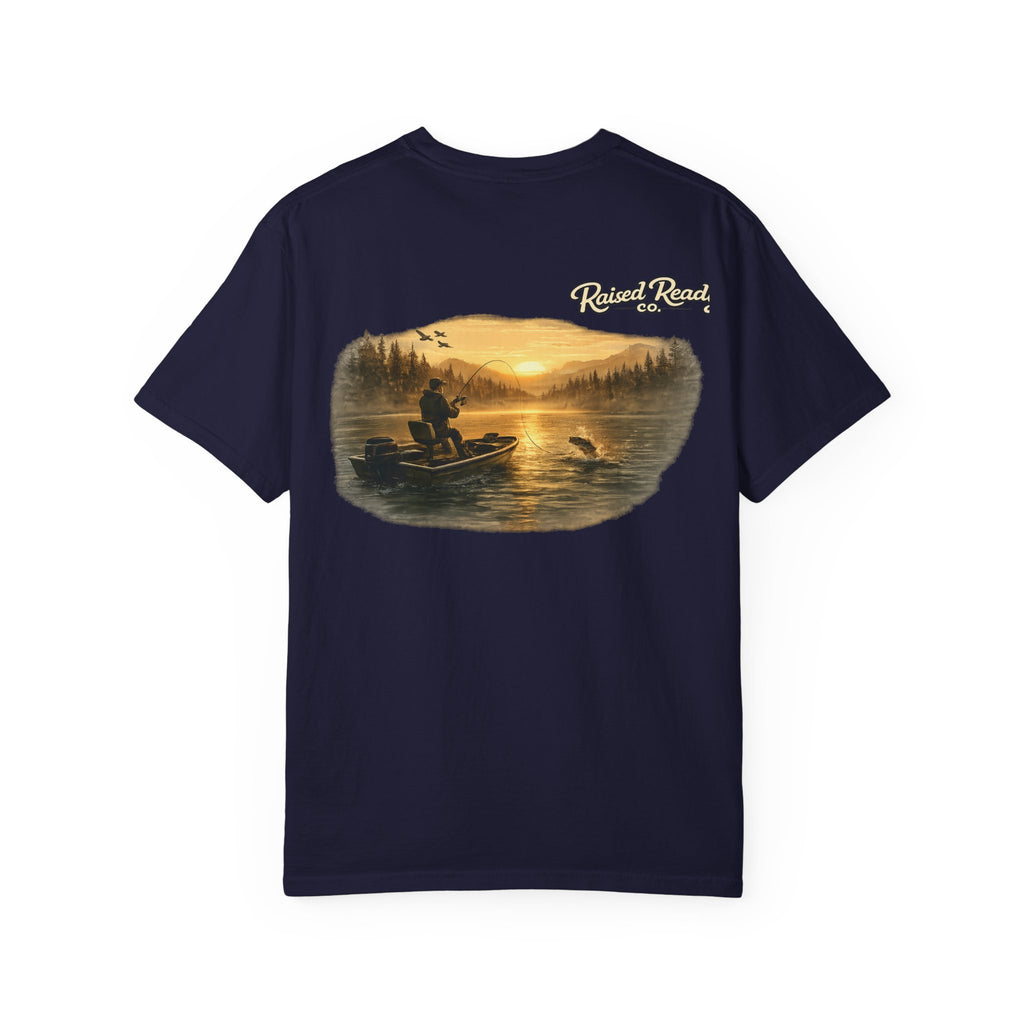 Fishing Sunrise Graphic T-Shirt — "Reel & Relax" Outdoors Tee