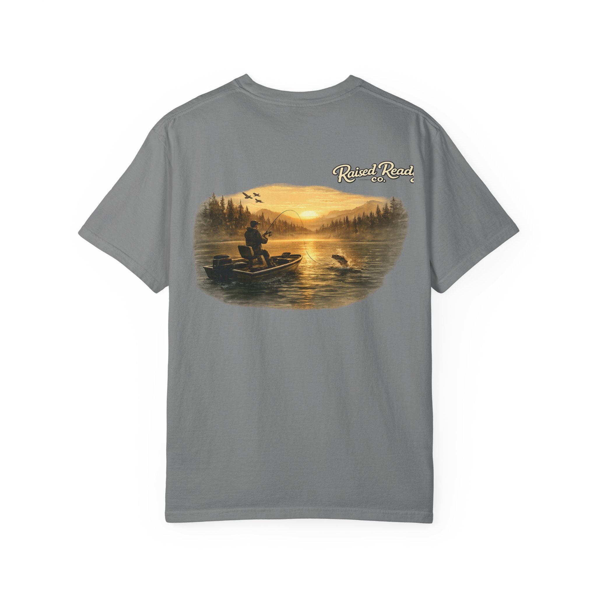 Fishing Sunrise Graphic T-Shirt — "Reel & Relax" Outdoors Tee