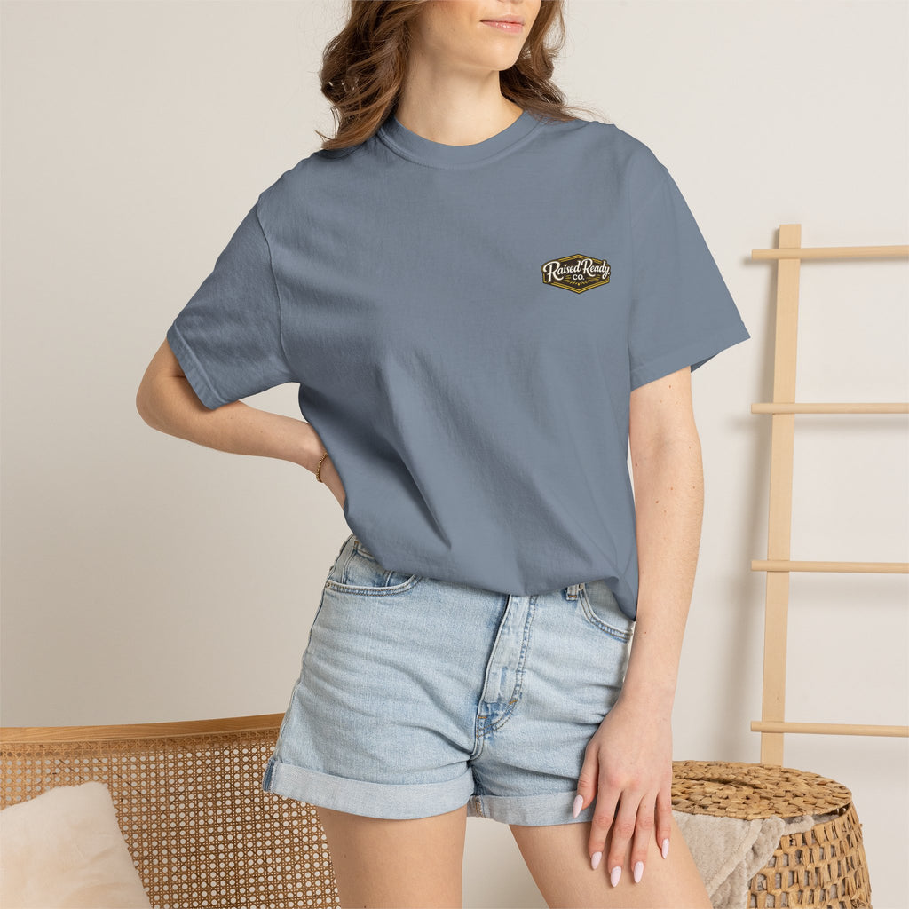 Raised Ready Co. Hunting Dogs T-Shirt — Retriever Duo with Shotgun Graphic