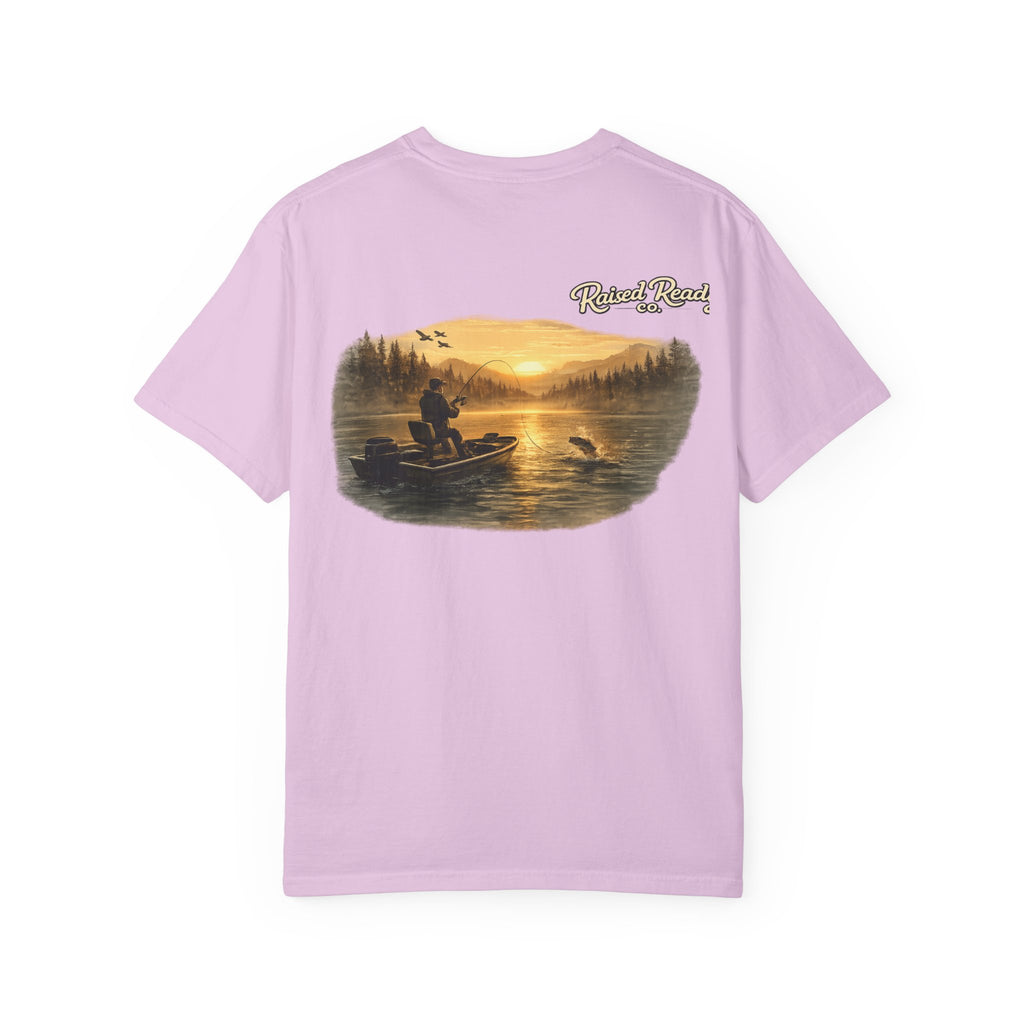 Fishing Sunrise Graphic T-Shirt — "Reel & Relax" Outdoors Tee