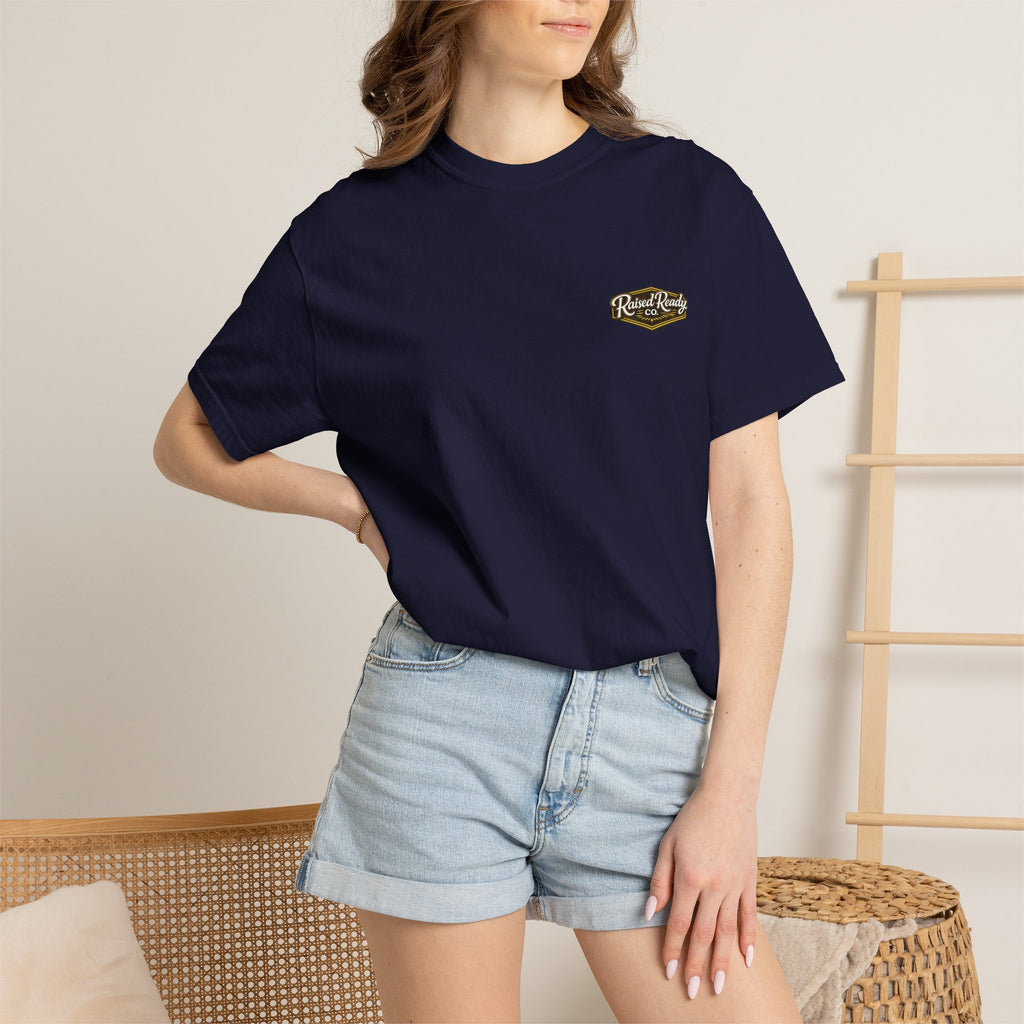 Raised Ready Co. Hunting Dogs T-Shirt — Retriever Duo with Shotgun Graphic