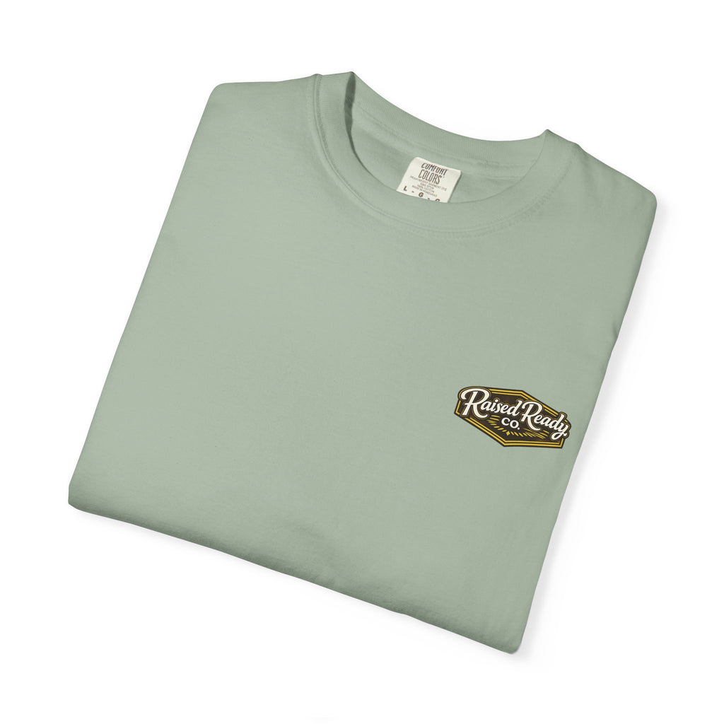 Raised Ready Co. Hunting Dogs T-Shirt — Retriever Duo with Shotgun Graphic