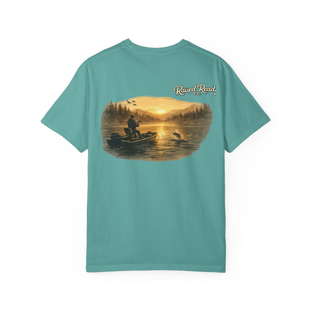 Fishing Sunrise Graphic T-Shirt — "Reel & Relax" Outdoors Tee