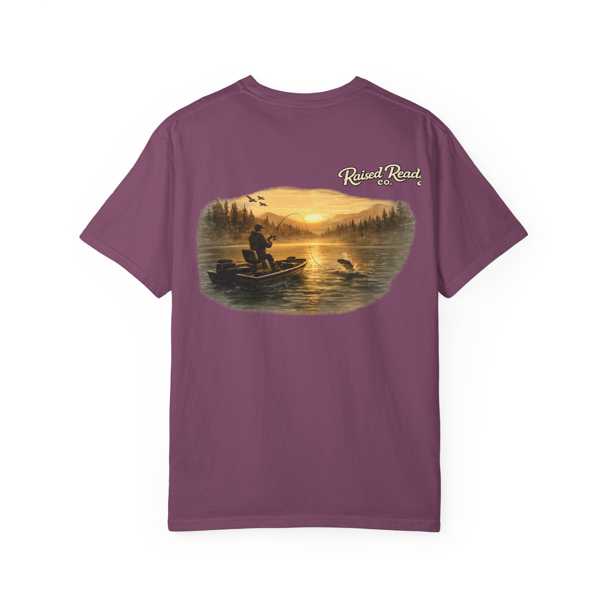 Fishing Sunrise Graphic T-Shirt — "Reel & Relax" Outdoors Tee